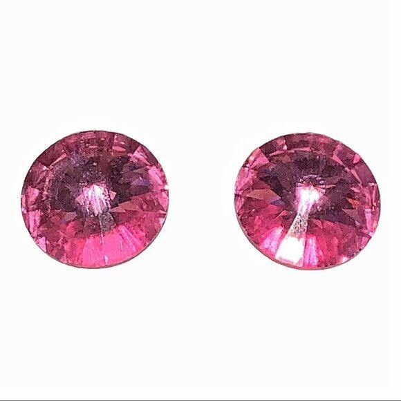 Swarovski pink rivoli stud earrings 10 mm pierced - Picture 2 of 6